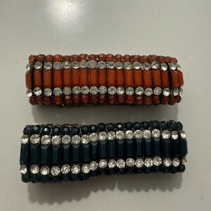 Pair of Rhinestone Stretch Crystal Bracelets